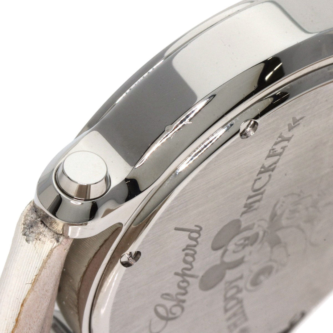 Chopard Watches Quartz 278475-3032 Stainless Steel, Leather Silver Happy Mickey Ruby Black Diamond Yellow Sapphire White shell dial Women Used Authentic