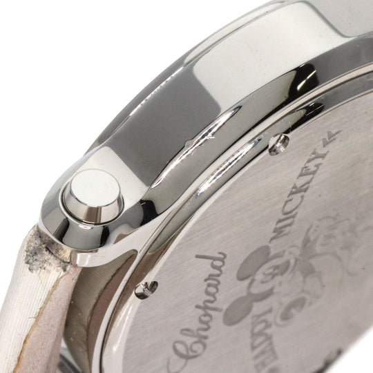 Chopard Watches Quartz 278475-3032 Stainless Steel, Leather Silver Happy Mickey Ruby Black Diamond Yellow Sapphire White shell dial Women Used Authentic