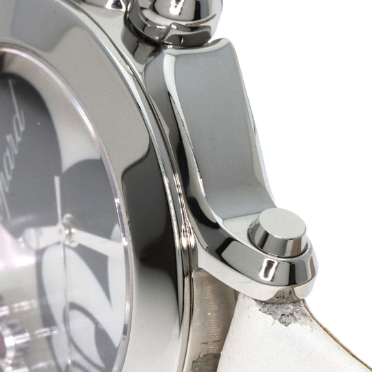 Chopard Watches Quartz 278475-3032 Stainless Steel, Leather Silver Happy Mickey Ruby Black Diamond Yellow Sapphire White shell dial Women Used Authentic