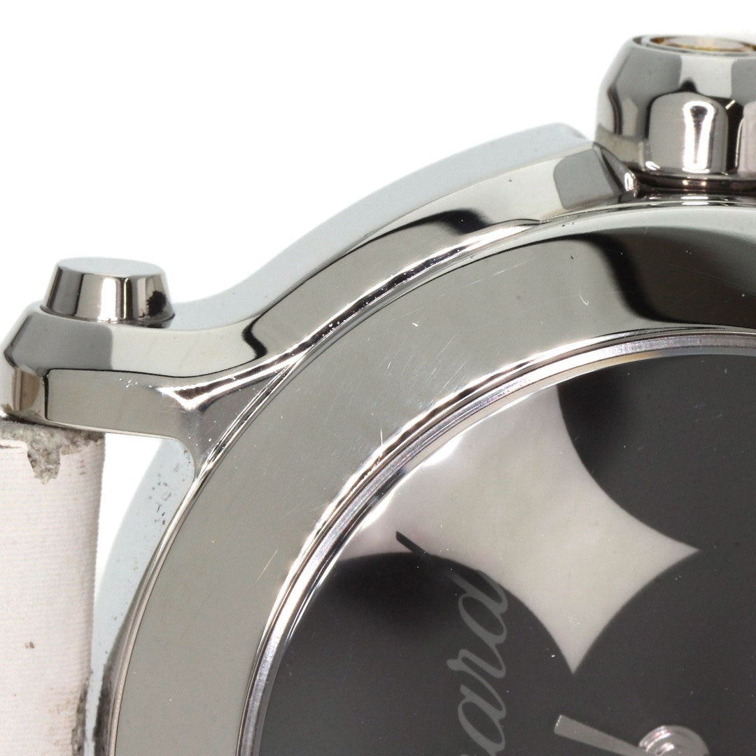 Chopard Watches Quartz 278475-3032 Stainless Steel, Leather Silver Happy Mickey Ruby Black Diamond Yellow Sapphire White shell dial Women Used Authentic