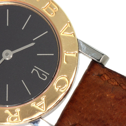 BVLGARI Watches Quartz BB26SGLD Stainless Steel, Leather, K18YG gold Bulgari Bulgari black dial Women Used Authentic