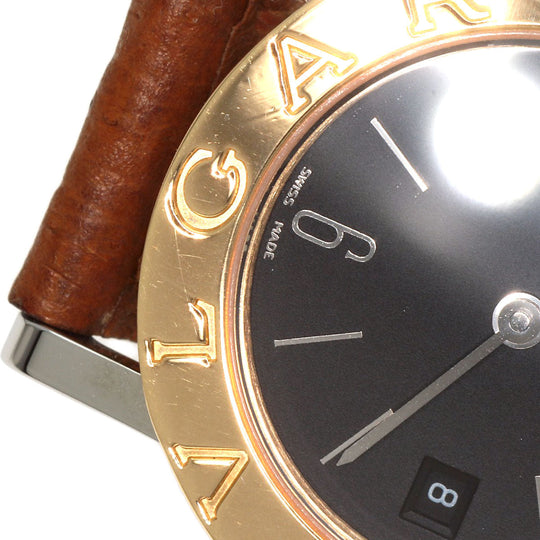BVLGARI Watches Quartz BB26SGLD Stainless Steel, Leather, K18YG gold Bulgari Bulgari black dial Women Used Authentic