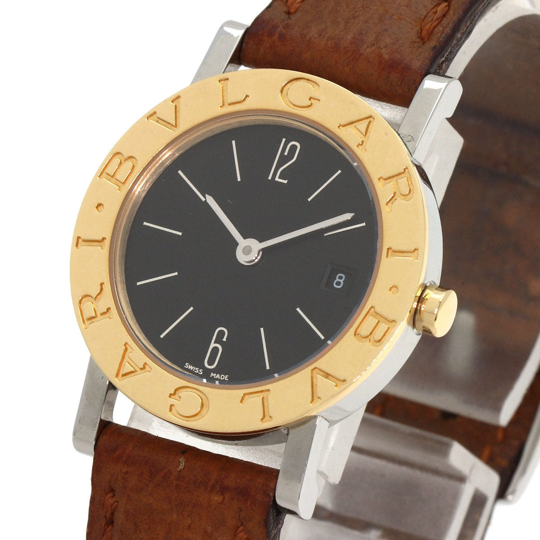 BVLGARI Watches Quartz BB26SGLD Stainless Steel, Leather, K18YG gold Bulgari Bulgari black dial Women Used Authentic