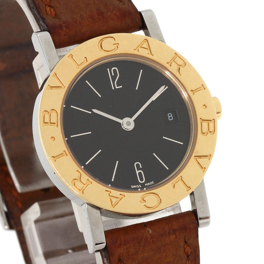 BVLGARI Watches Quartz BB26SGLD Stainless Steel, Leather, K18YG gold Bulgari Bulgari black dial Women Used Authentic