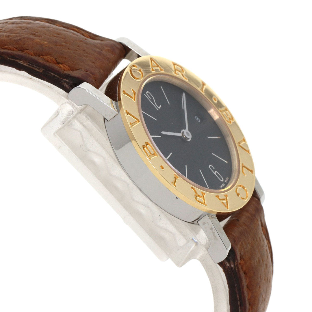 BVLGARI Watches Quartz BB26SGLD Stainless Steel, Leather, K18YG gold Bulgari Bulgari black dial Women Used Authentic