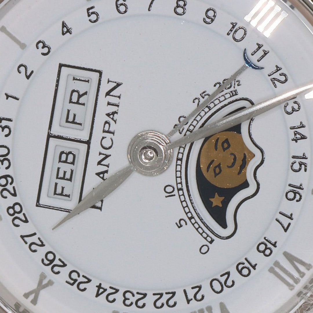 Blancpain Watches Mechanical Automatic B2102-1127-11 Stainless Steel Silver Léman Moon Phase Triple Calendar white dial