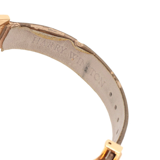 HARRY WINSTON Watches Quartz 332LQR AVCQHM16RR017 K18PG, leather, 0.67pt diamond gold Avenue C Mini White shell dial Women Used Authentic