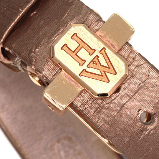 HARRY WINSTON Watches Quartz 332LQR AVCQHM16RR017 K18PG, leather, 0.67pt diamond gold Avenue C Mini White shell dial Women Used Authentic