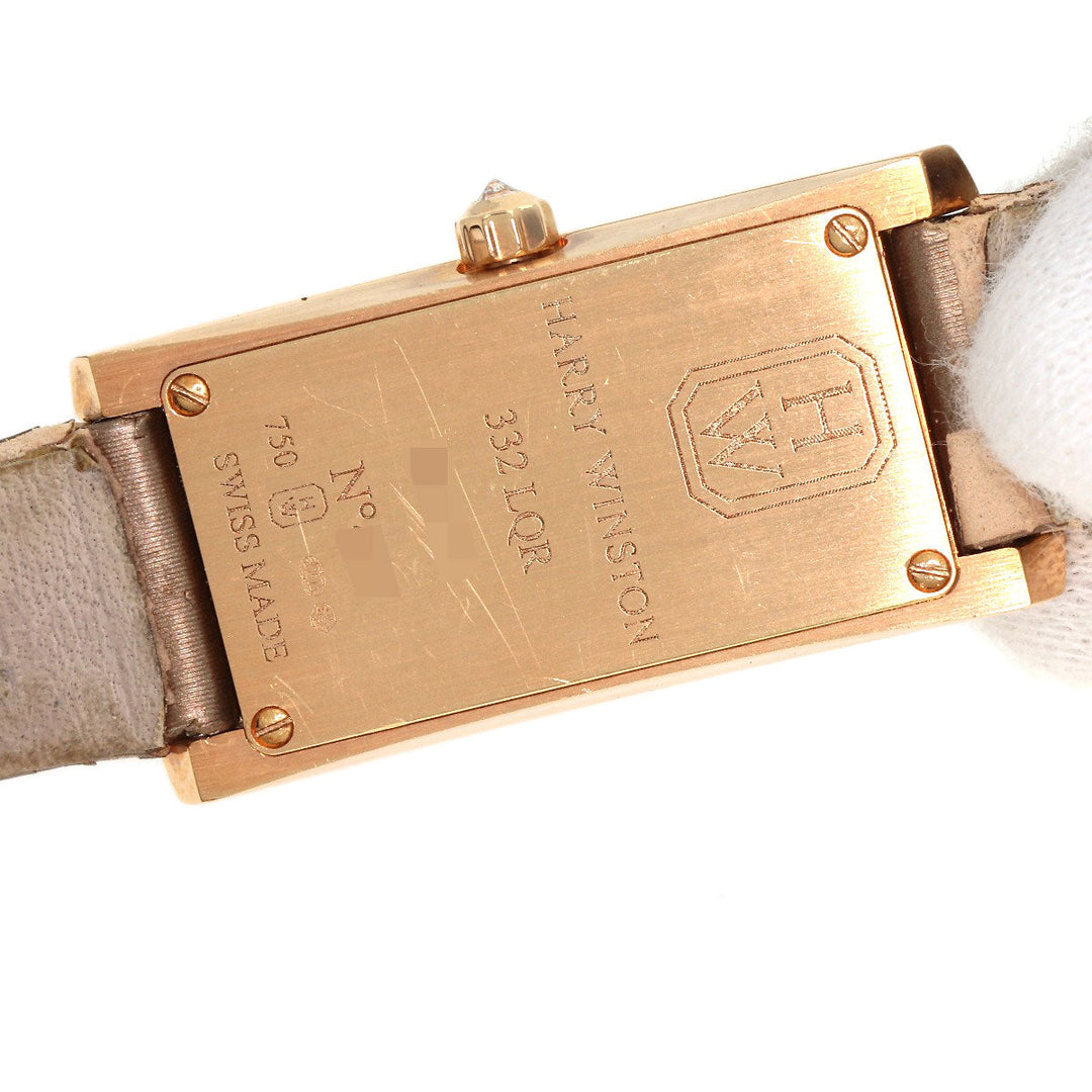 HARRY WINSTON Watches Quartz 332LQR AVCQHM16RR017 K18PG, leather, 0.67pt diamond gold Avenue C Mini White shell dial Women Used Authentic