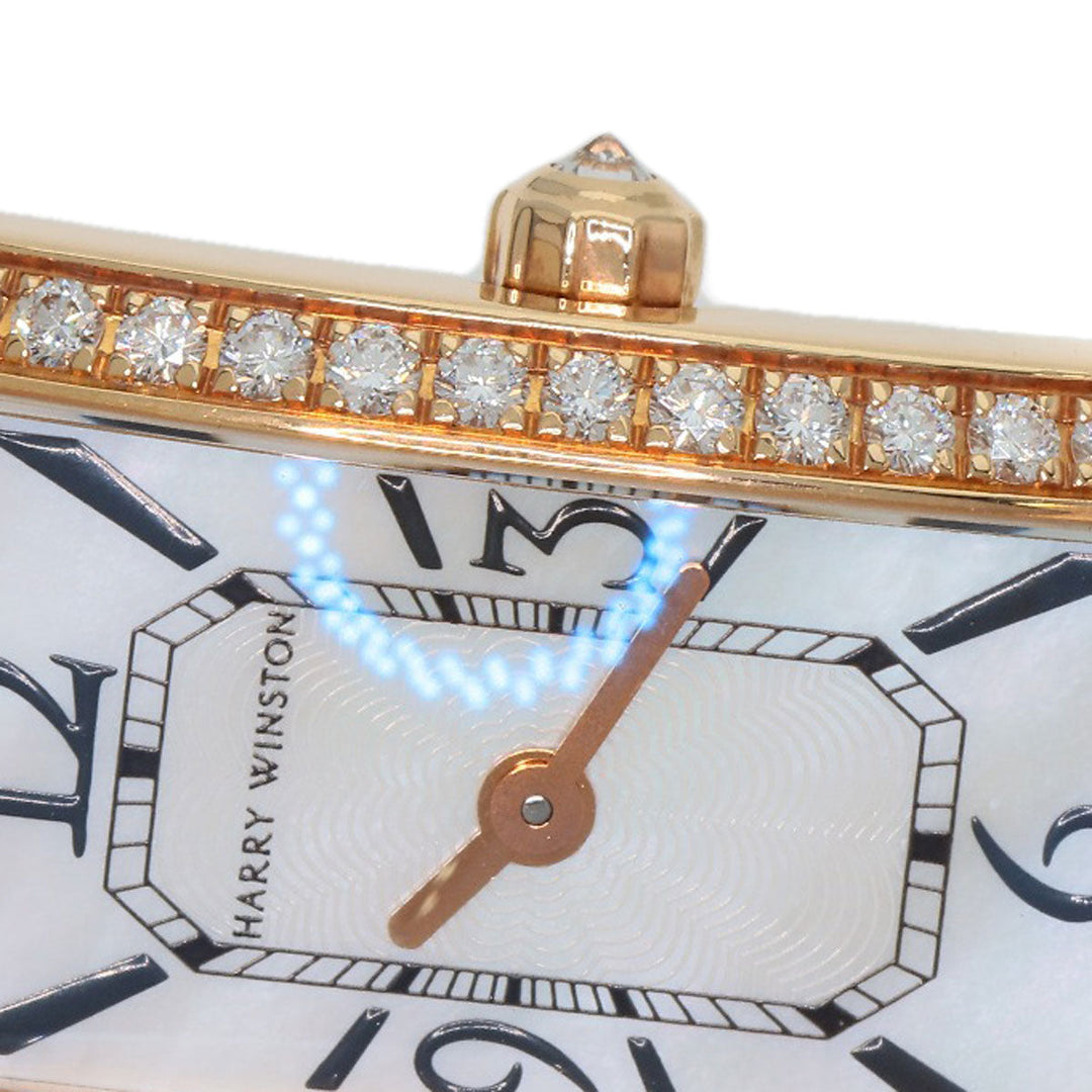 HARRY WINSTON Watches Quartz 332LQR AVCQHM16RR017 K18PG, leather, 0.67pt diamond gold Avenue C Mini White shell dial Women Used Authentic