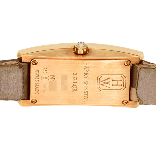 HARRY WINSTON Watches Quartz 332LQR AVCQHM16RR017 K18PG, leather, 0.67pt diamond gold Avenue C Mini White shell dial Women Used Authentic