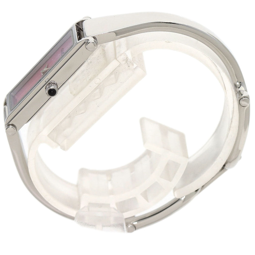 GUCCI Watches Quartz 1500L Stainless Steel , Stainless Steel Silver Square face Pink shell dial Women Used Authentic