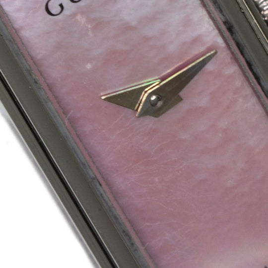 GUCCI Watches Quartz 1500L Stainless Steel , Stainless Steel Silver Square face Pink shell dial Women Used Authentic