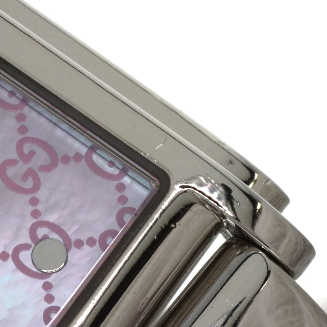 GUCCI Watches Quartz 109 Stainless Steel , Stainless Steel Silver GG square face Pink shell dial Women Used Authentic