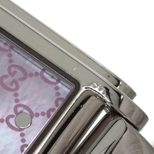 GUCCI Watches Quartz 109 Stainless Steel , Stainless Steel Silver GG square face Pink shell dial Women Used Authentic