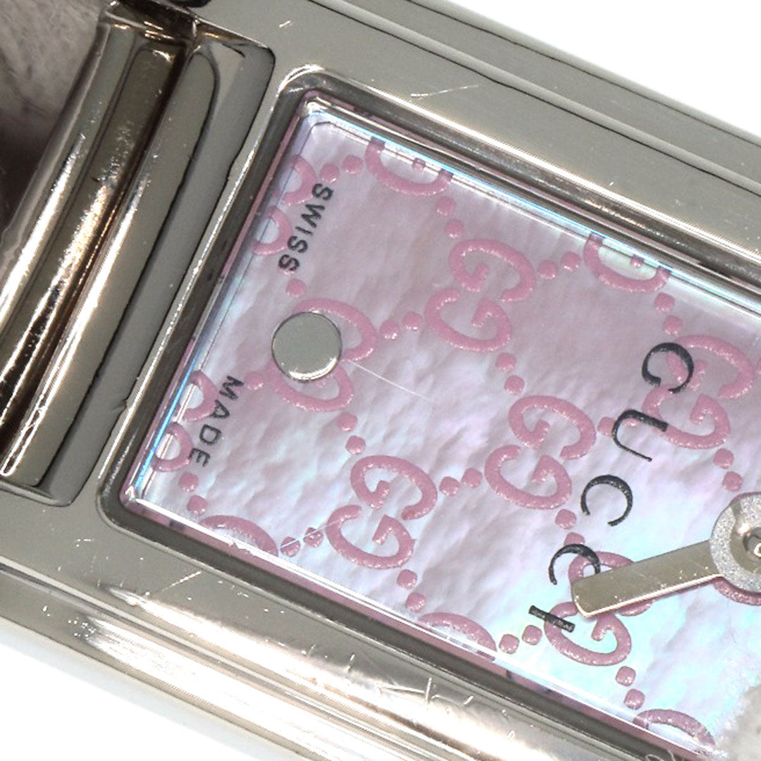GUCCI Watches Quartz 109 Stainless Steel , Stainless Steel Silver GG square face Pink shell dial Women Used Authentic