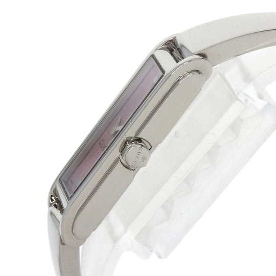 GUCCI Watches Quartz 109 Stainless Steel , Stainless Steel Silver GG square face Pink shell dial Women Used Authentic