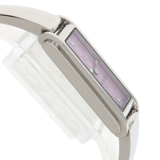 GUCCI Watches Quartz 109 Stainless Steel , Stainless Steel Silver GG square face Pink shell dial Women Used Authentic