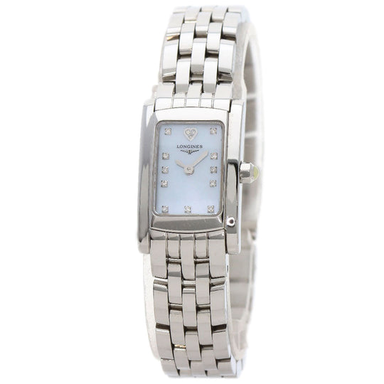 LONGINES Watches Quartz L5.158.4 Stainless Steel , Stainless Steel Silver Dolcevita Blue shell dial Women Used Authentic
