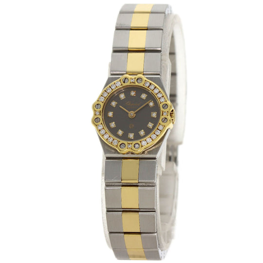 Chopard Watches Quartz 25/8067-11 Stainless Steel, Stainless Steel, Diamond gold St. Moritz 12P Diamond gray dial Women Used Authentic