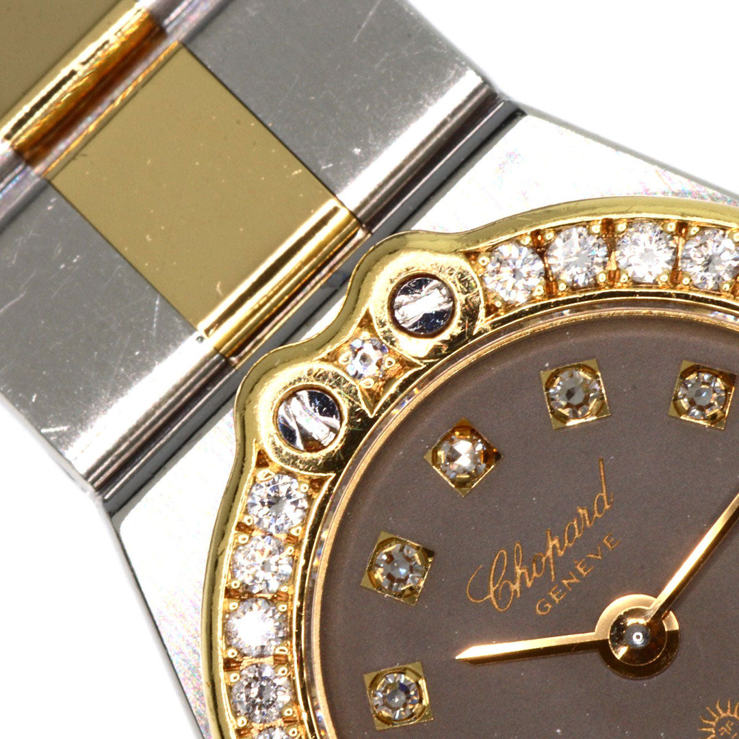 Chopard Watches Quartz 25/8067-11 Stainless Steel, Stainless Steel, Diamond gold St. Moritz 12P Diamond gray dial Women Used Authentic