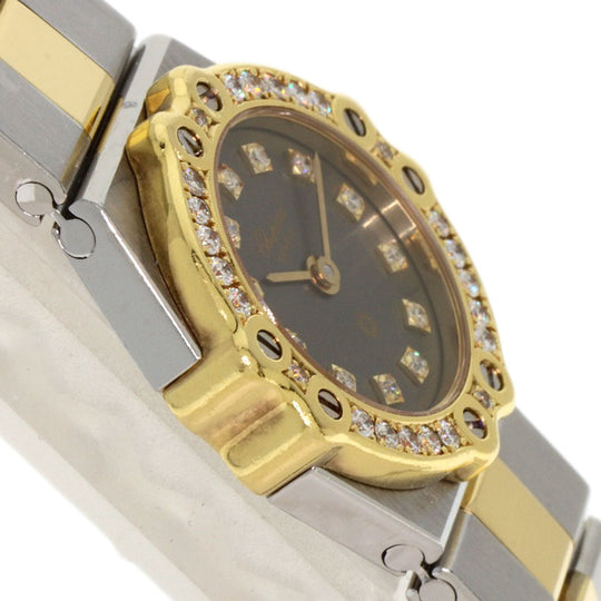 Chopard Watches Quartz 25/8067-11 Stainless Steel, Stainless Steel, Diamond gold St. Moritz 12P Diamond gray dial Women Used Authentic