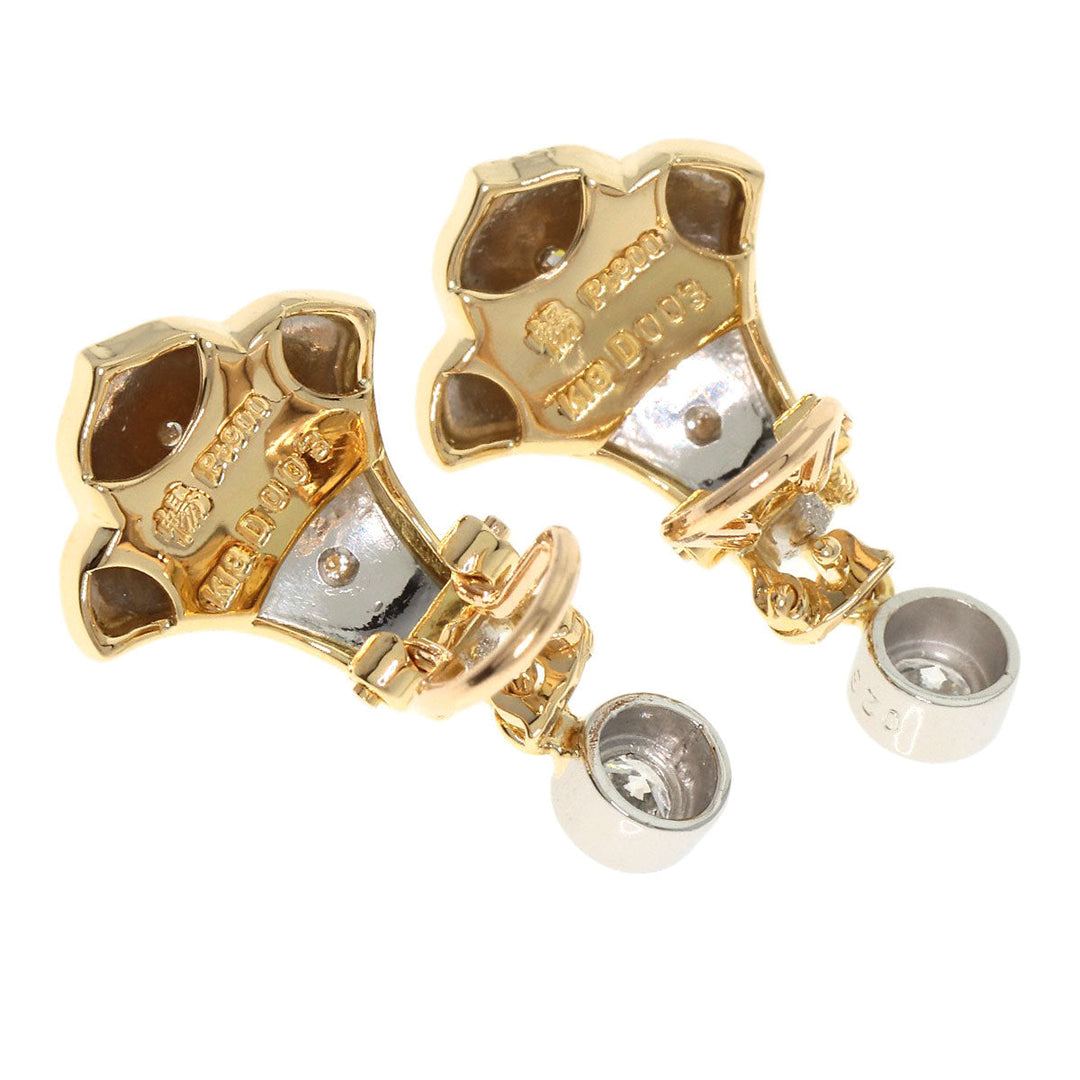 NOBUKO ISHIKAWA Earring K18YG , PT900 gold 3P Diamond Women Used Authentic