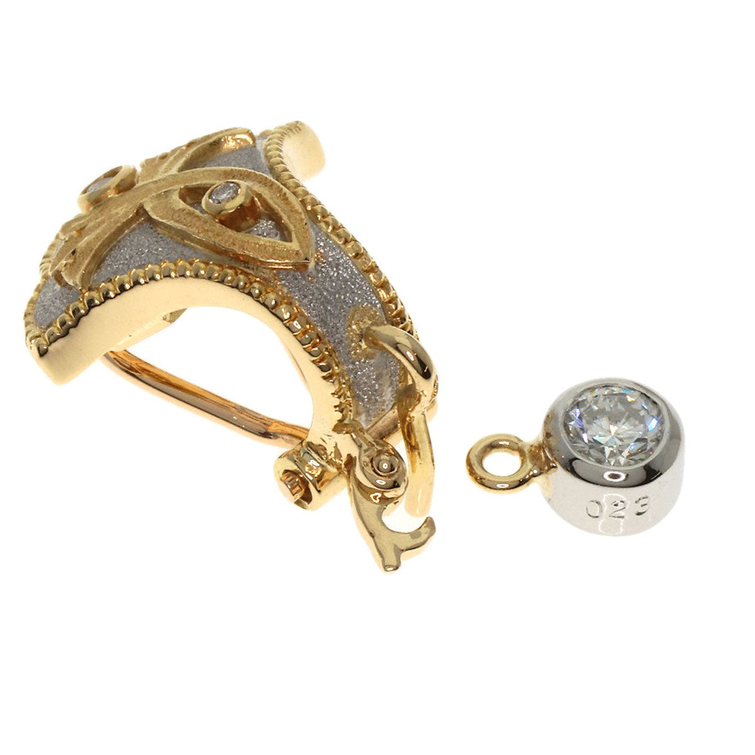NOBUKO ISHIKAWA Earring K18YG , PT900 gold 3P Diamond Women Used Authentic