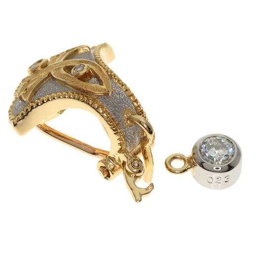 NOBUKO ISHIKAWA Earring K18YG , PT900 gold 3P Diamond Women Used Authentic