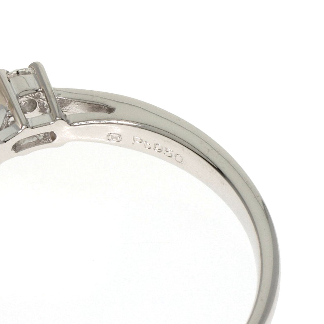 MIKIMOTO Ring PT950 Silver Pearl 2P Diamond