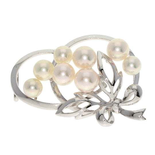 MIKIMOTO Obi closure K14WG Silver Pearl Women Used Authentic