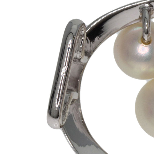 MIKIMOTO Obi closure K14WG Silver Pearl Women Used Authentic