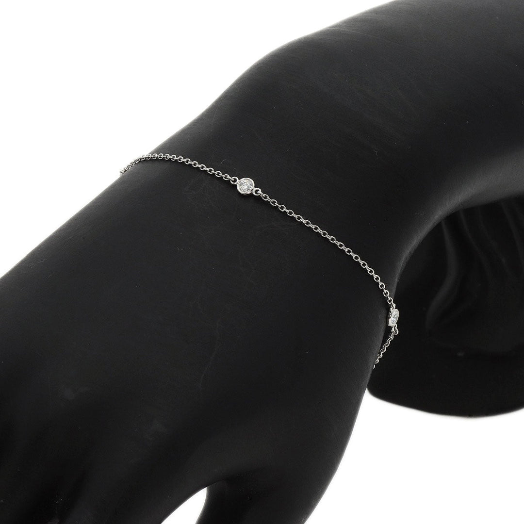 TIFFANY&Co. bracelet PT950 Silver By the yard diamond Women Used Authentic