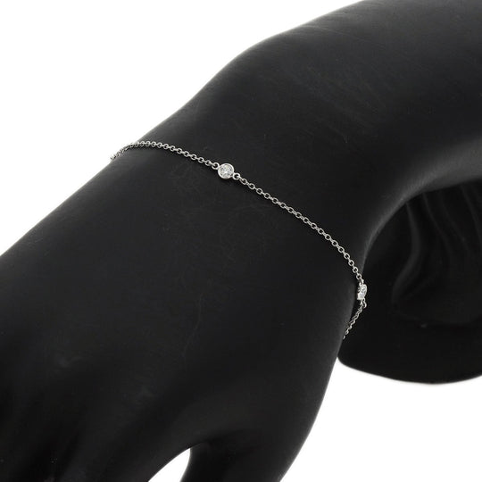 TIFFANY&Co. bracelet PT950 Silver By the yard diamond Women Used Authentic