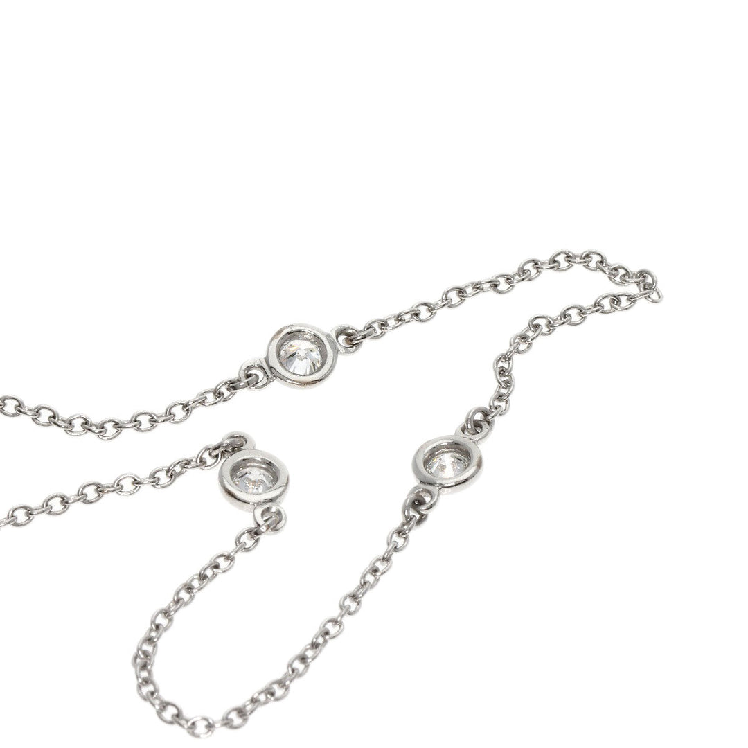 TIFFANY&Co. bracelet PT950 Silver By the yard diamond Women Used Authentic