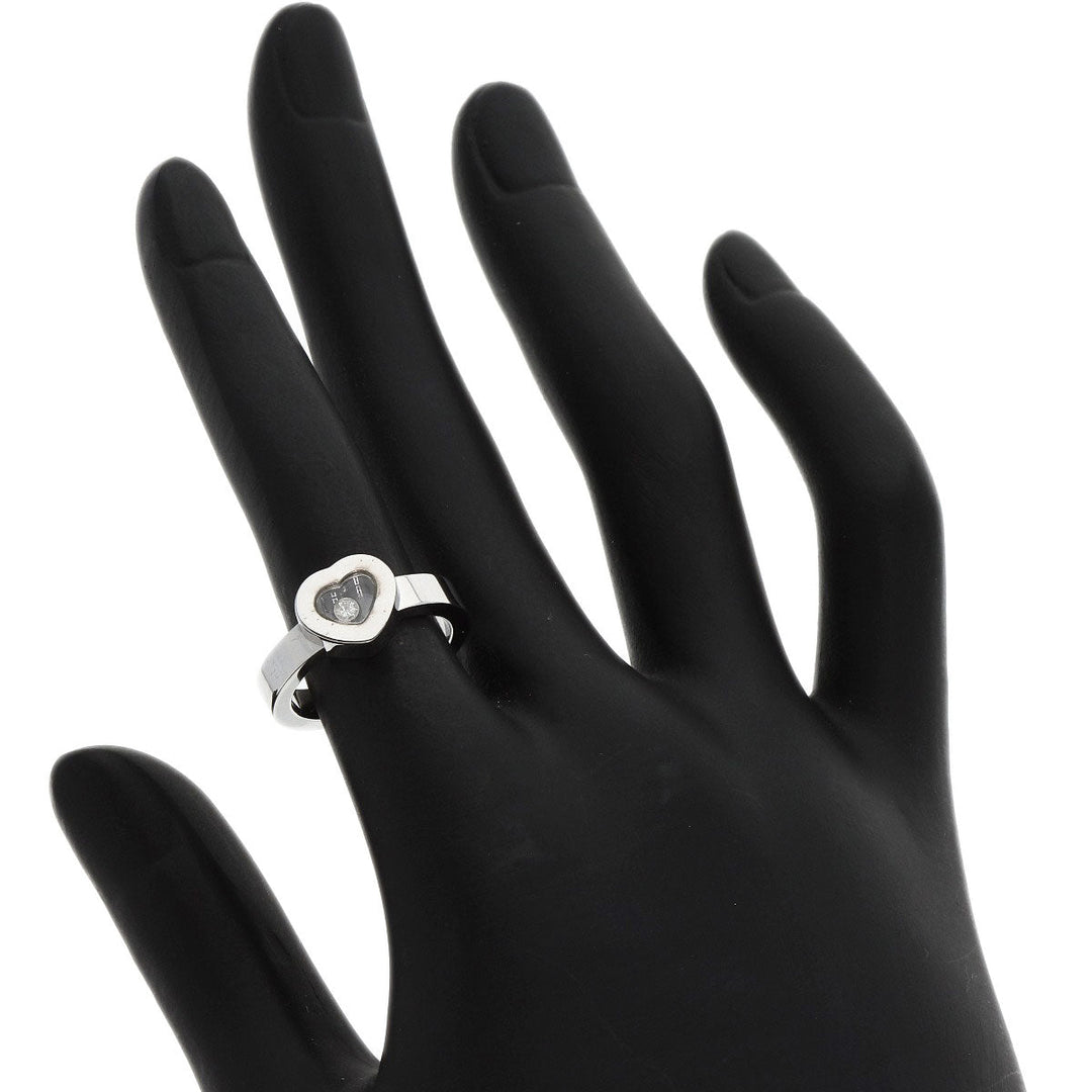 Chopard Ring K18WG Silver Happy diamond heart Women Used Authentic