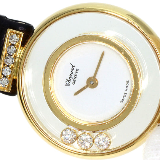 Chopard Watches Quartz 20/5511 K18YG , Leather , Diamond gold Happy diamond white dial Women Used Authentic
