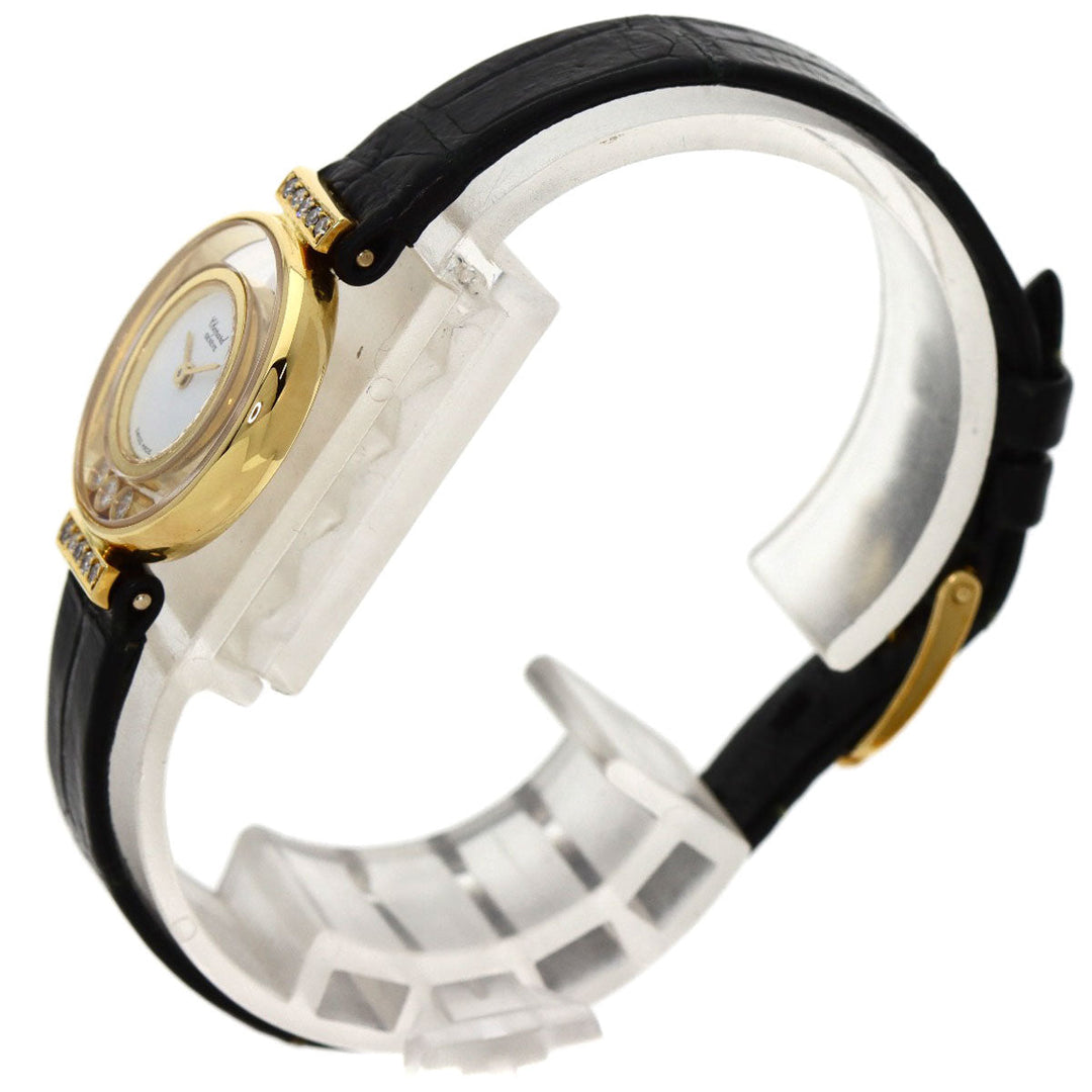 Chopard Watches Quartz 20/5511 K18YG , Leather , Diamond gold Happy diamond white dial Women Used Authentic