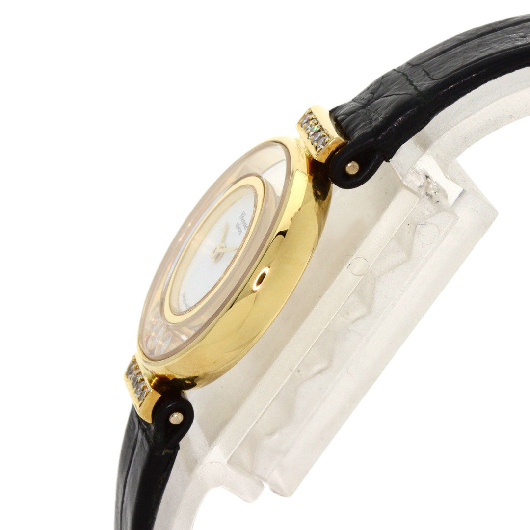 Chopard Watches Quartz 20/5511 K18YG , Leather , Diamond gold Happy diamond white dial Women Used Authentic