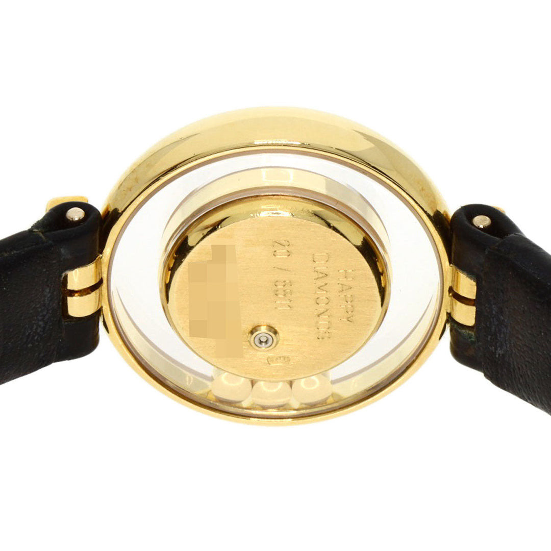 Chopard Watches Quartz 20/5511 K18YG , Leather , Diamond gold Happy diamond white dial Women Used Authentic
