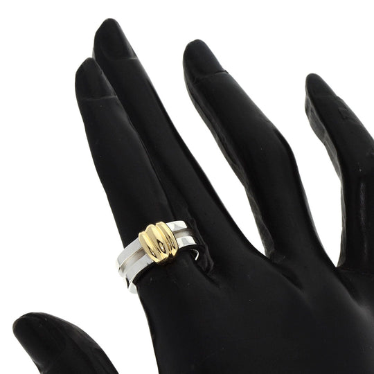 TIFFANY&Co. Ring SV , K18YG Silver Group Bud With Women Used Authentic