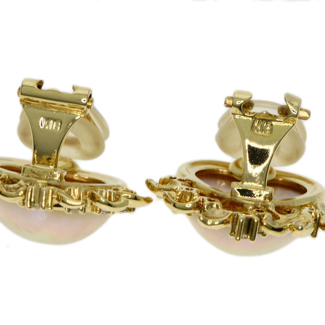 TASAKI Earring 18K Yellow Gold gold Mabe Pearl Heart Women Used Authentic