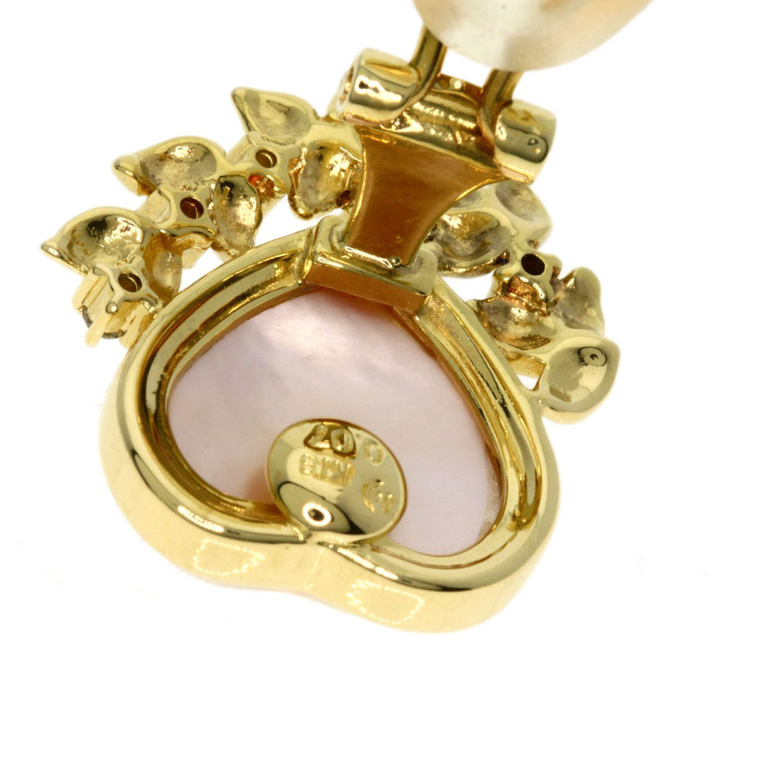 TASAKI Earring 18K Yellow Gold gold Mabe Pearl Heart Women Used Authentic