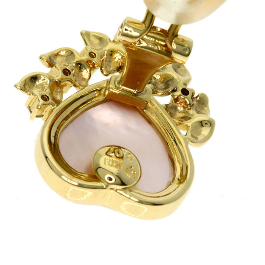TASAKI Earring 18K Yellow Gold gold Mabe Pearl Heart Women Used Authentic