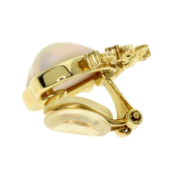 TASAKI Earring 18K Yellow Gold gold Mabe Pearl Heart Women Used Authentic