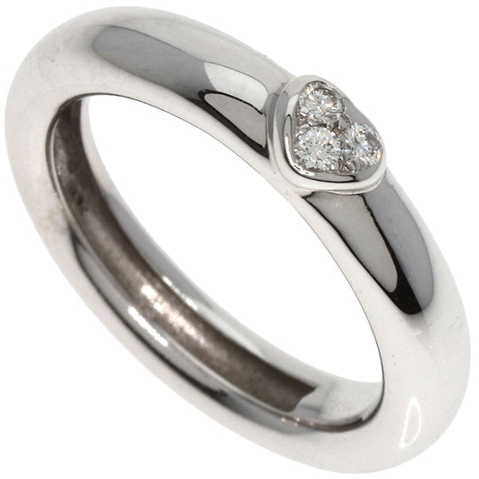 TIFFANY&Co. Ring K18WG Silver Friendship Heart Diamond Women Used Authentic