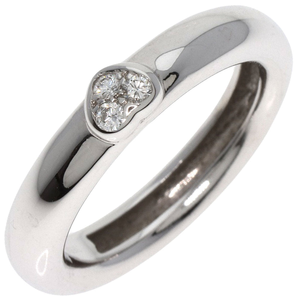 TIFFANY&Co. Ring K18WG Silver Friendship Heart Diamond Women Used Authentic