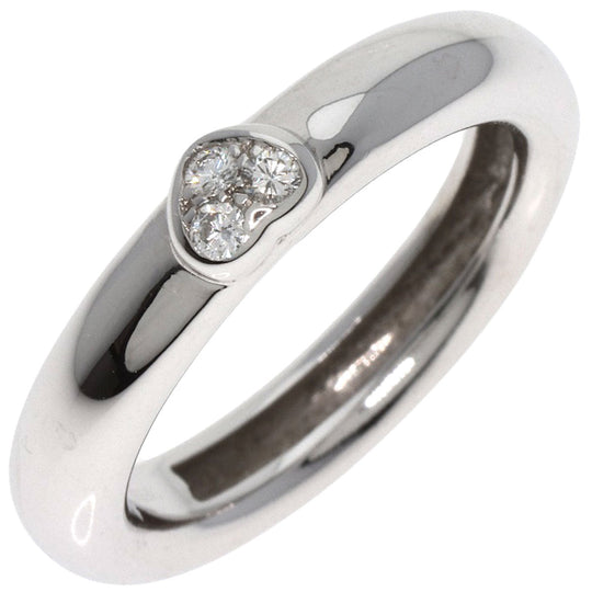 TIFFANY&Co. Ring K18WG Silver Friendship Heart Diamond Women Used Authentic