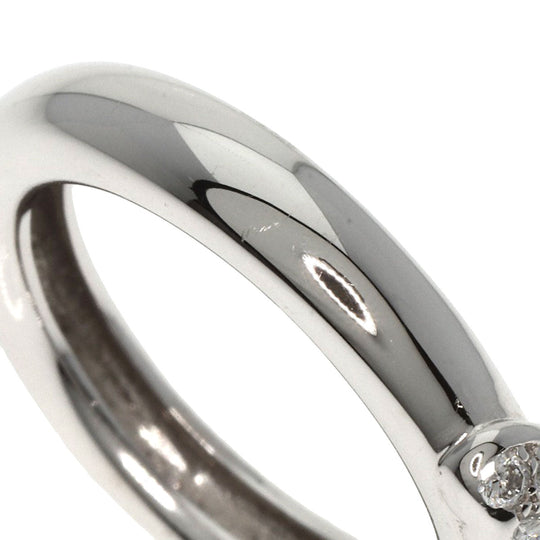 TIFFANY&Co. Ring K18WG Silver Friendship Heart Diamond Women Used Authentic
