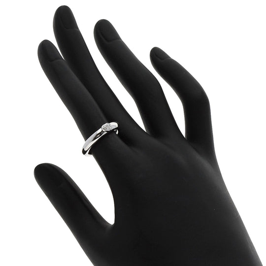 TIFFANY&Co. Ring K18WG Silver Friendship Heart Diamond Women Used Authentic